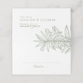 Blatt Green einfache Hand gezeichnet botanisch gef Platzkarte (Außenseite Aufgefaltet)