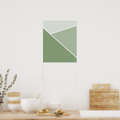 Blatt Green Geometric Poster (Küche)
