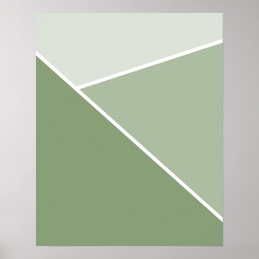 Blatt Green Geometric Poster (Vorne)