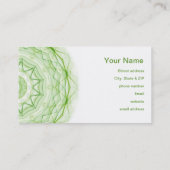 Blatt grünes Spiderweb Visitenkarte (Rückseite)