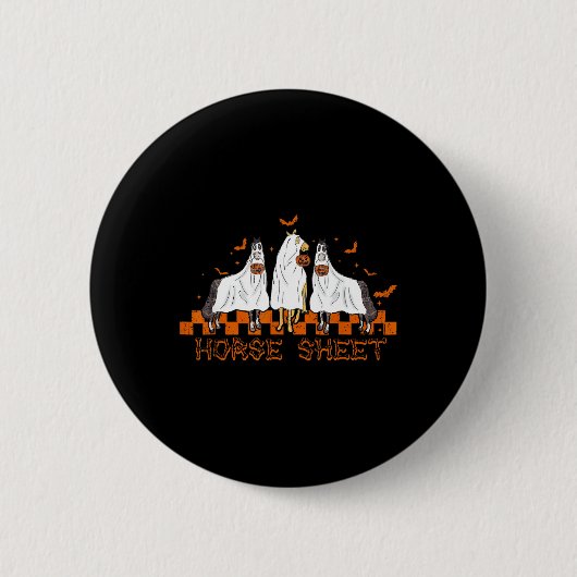 Blatt Halloween Ghost Horse Pumpkin Costume Boo Button (Vorderseite)