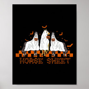 Blatt Halloween Ghost Horse Pumpkin Costume Boo Poster