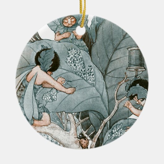 Blatt-Hersteller-Feen Keramik Ornament (Vorne)