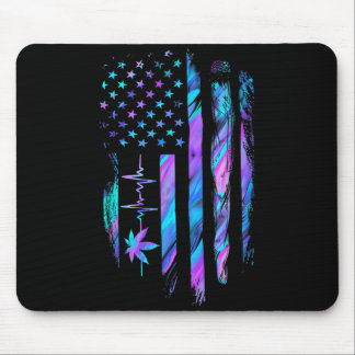 Blatt Herzschlag US-Flagge 4. Juli Mousepad