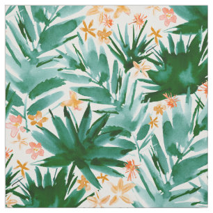 BLATT IST ES Aquarell-tropische Palmen Stoff