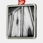 Blatt ist Zuhause Silbernes Ornament (Links)