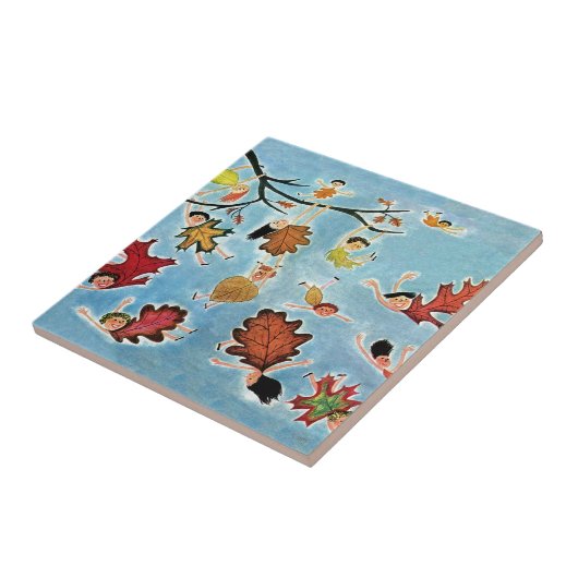 Blatt-Kinder Fliese (Seite)