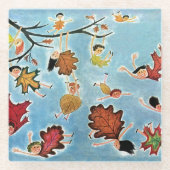 Blatt-Kinder Glasuntersetzer (Vorderseite)