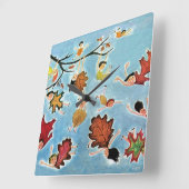Blatt-Kinder Quadratische Wanduhr (Winkel)