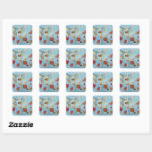 Blatt Kinder Quadratischer Aufkleber (Blatt)