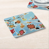 Blatt-Kinder Rechteckiger Pappuntersetzer (angewinkelt)