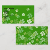 Blatt-Klee-Entwurf des Grün-vier Visitenkarte (Vorne/Hinten)