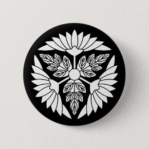 Blatt-Kreisen-Chrysantheme Button