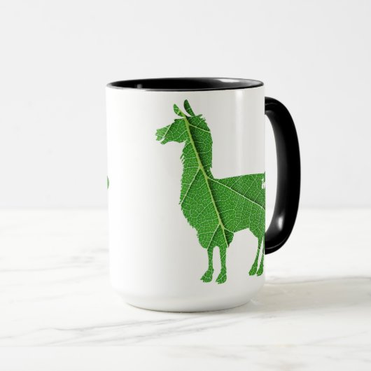 Blatt-Lama-Tasse Tasse (VorderseiteRechts)