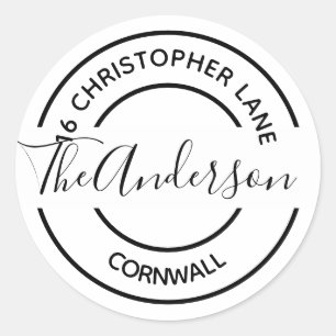 Blatt mit 20 Aufklebern - Familie oder Unternehmen Runder Aufkleber