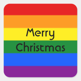 Blatt mit 20 Regenbogenaufklebern Quadratischer Aufkleber