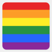 Blatt mit 20 Regenbogenaufklebern Quadratischer Aufkleber (Vorderseite)
