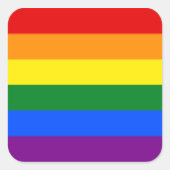 Blatt mit 6 großen #rainbow-Aufklebern Quadratischer Aufkleber (Vorderseite)