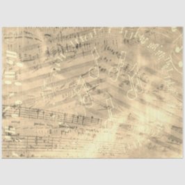 Blatt Music Collage Gold Decoupage Tissue Paper Seidenpapier