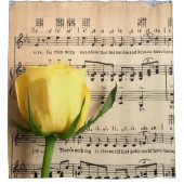 Blatt Music Yellow Rose Duschvorhang (Vorderseite)
