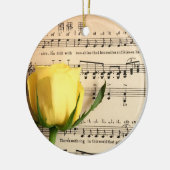 Blatt Music Yellow Rose Keramik Ornament (Links)
