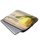 Blatt Music Yellow Rose Laptopschutzhülle (Vorne Knopf)