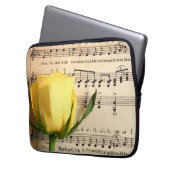 Blatt Music Yellow Rose Laptopschutzhülle (Vorderseite Links)
