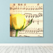 Blatt Music Yellow Rose Leinwanddruck (Insitu (Holzboden))