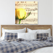 Blatt Music Yellow Rose Leinwanddruck (Insitu (Schlafzimmer))