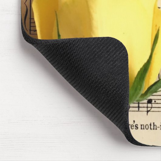 Blatt Music Yellow Rose Mousepad (Ecke)