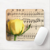 Blatt Music Yellow Rose Mousepad (Mit Mouse)