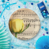 Blatt Music Yellow Rose Pappteller (Party)