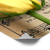 Blatt Music Yellow Rose Poster (Ecke)