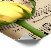 Blatt Music Yellow Rose Poster (Ecke)
