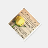 Blatt Music Yellow Rose Serviette (Ecke)