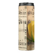 Blatt Music Yellow Rose Thermosbecher (Rückseite)