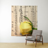 Blatt Music Yellow Rose Wandteppich (Beispiel)