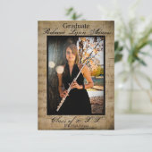 Blatt-Musik-Abschluss-Mitteilung w/Fotos 3x5 Einladung (Stehend Vorderseite)