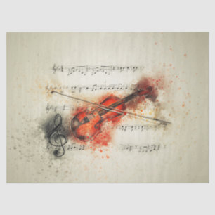 Blatt Musik-Geige-Dekoupage-Tissue Seidenpapier