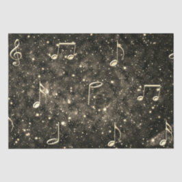 Blatt Musiknoten Gold Black Decoupage Seidenpapier