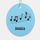 Blatt Musiknoten Periwinkle Personalisiert Datum Keramik Ornament (Links)