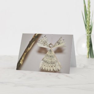 Blatt-Musiknoten-Weihnachtsengels-Perle Feiertagskarte