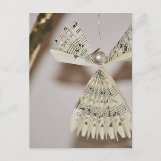 Blatt-Musiknoten-Weihnachtsengels-Perle Feiertagspostkarte