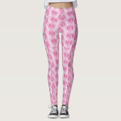 Blatt Muster, rosa Leggings (Vorderseite)