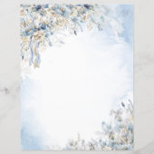 Blatt Papier des Blue Floral Elegantude Journal (Rückseite)