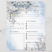 Blatt Papier des Blue Floral Elegantude Journal (Vorne/Hinten)