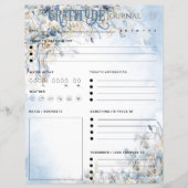 Blatt Papier des Blue Floral Elegantude Journal (Vorderseite)