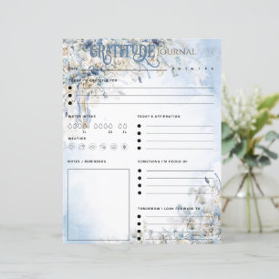 Blatt Papier des Blue Floral Elegantude Journal