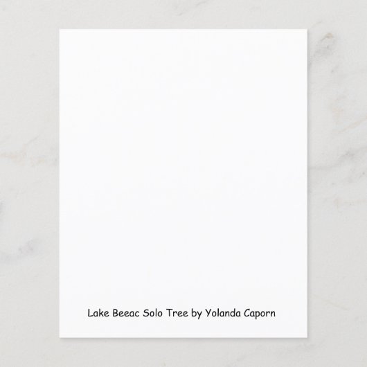 Blatt Papier für den See Beac Solo Tree (Rückseite)