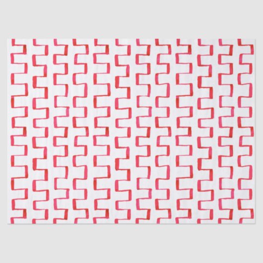 Blatt Papier mit roter geometrischer Zeichnung (Vorderseite)